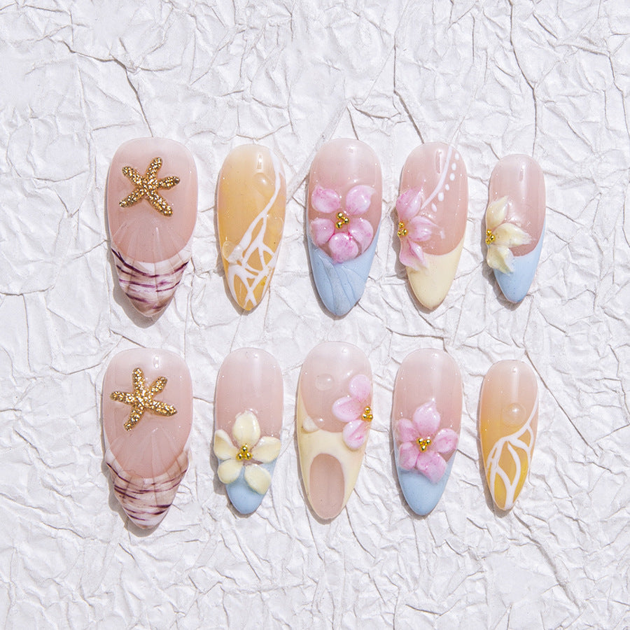Pastel and Soft Color System, Cute and Girly Style, Suitable for Spring and Summer, Adhesive Nail Art