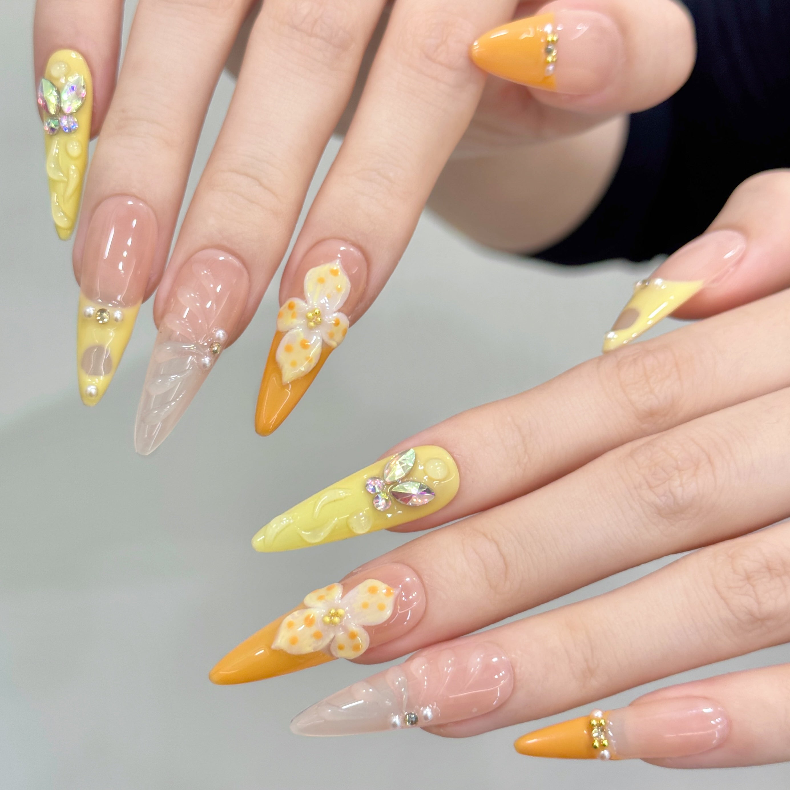 Worthy attempt with yellow nails lifts your mood fast