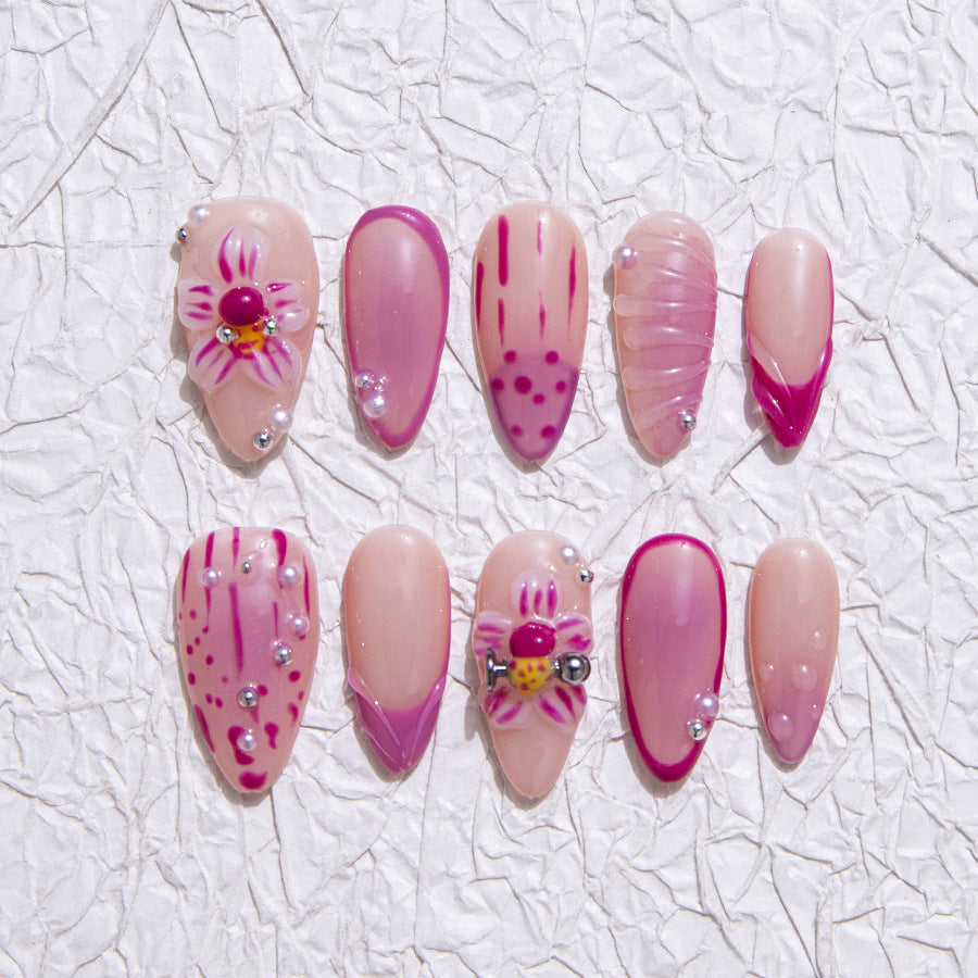 Pastel Pink Girly Style Daily Wear Press-On Nails