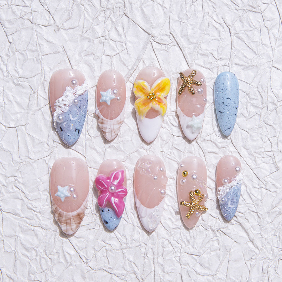Pastel Color, Kawaii Style, Beach Party Wearable Nail Art