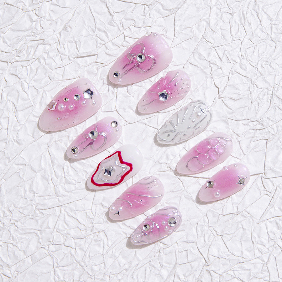 Pink And Silver Sweet Style Daily Wear Nail Art Tips