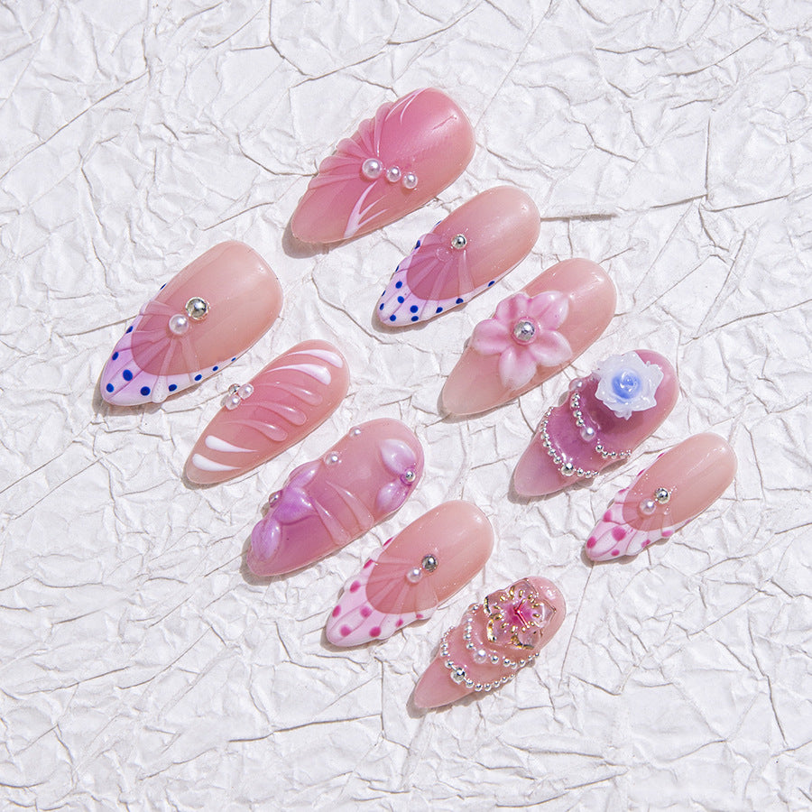 Pastel Pink Fairycore Daily Wear Press-On Nails