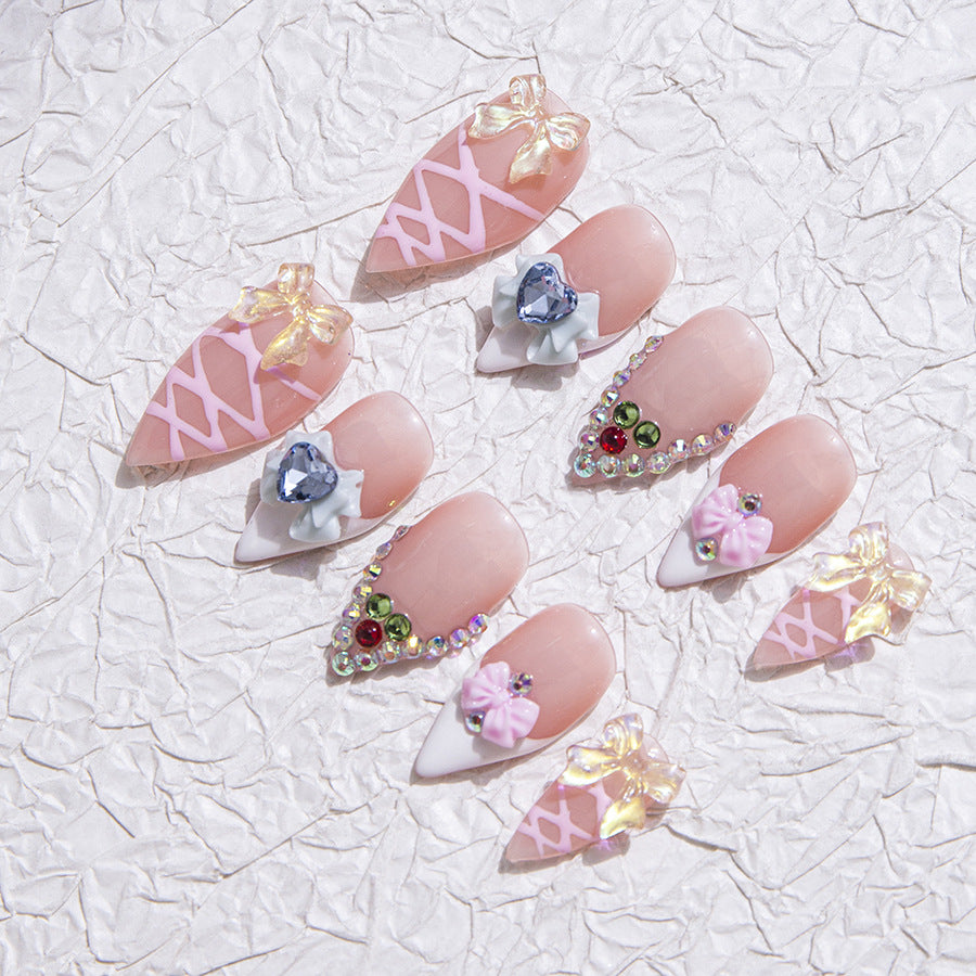 Pink Girly Party Wearable Nail Art