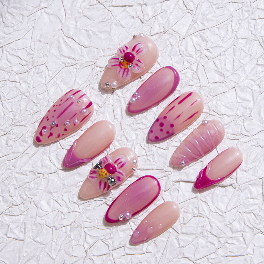 Pastel Pink Girly Style Daily Wear Press-On Nails