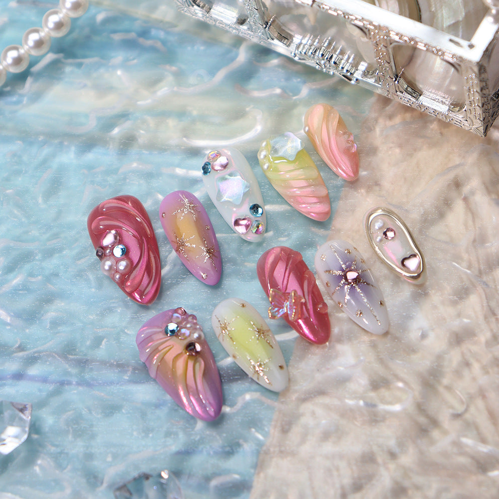 Pastel Color Fairy Style Party Wearable Nail Art