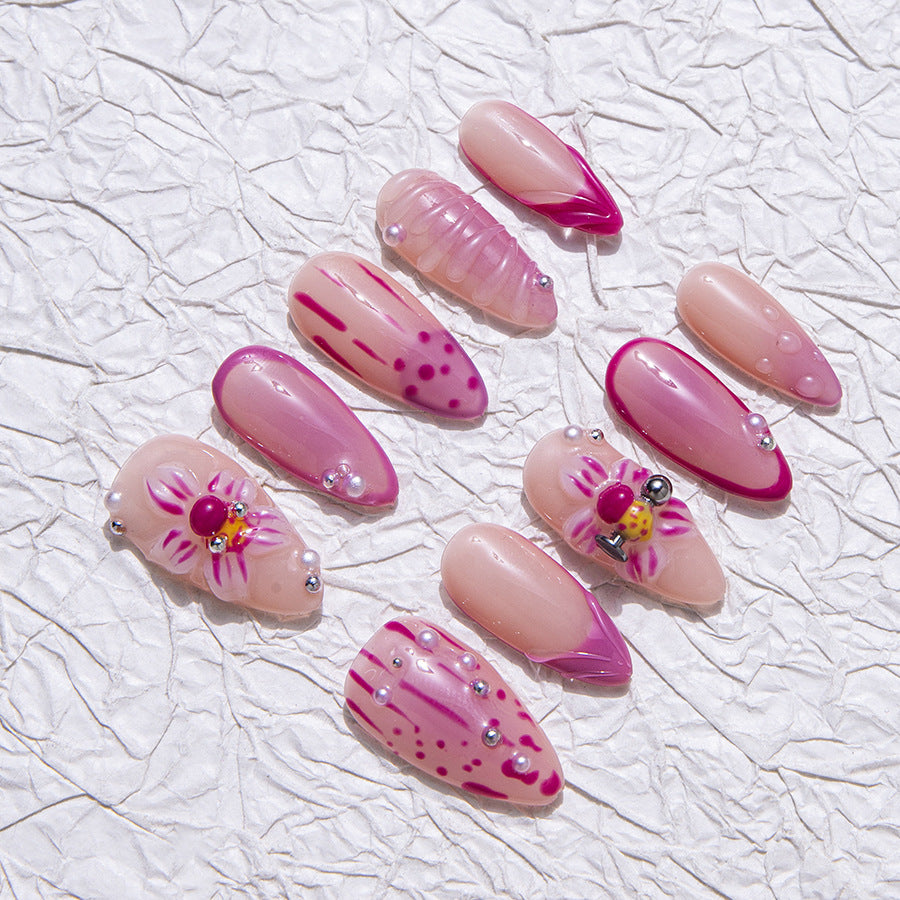 Pastel Pink Girly Style Daily Wear Press-On Nails