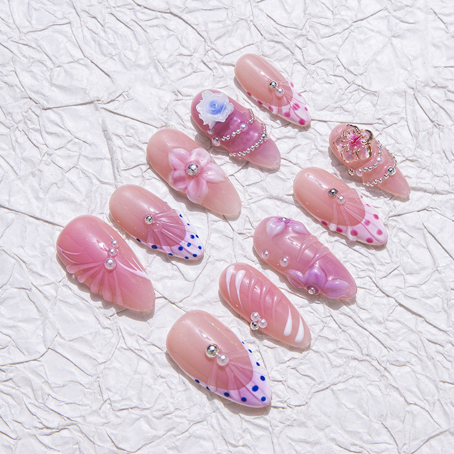 Pastel Pink Fairycore Daily Wear Press-On Nails