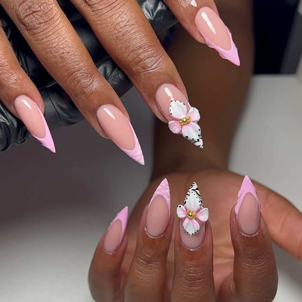 Nude pink romantic daily wear press on nails