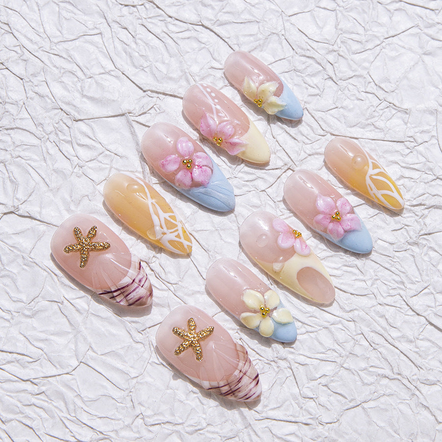 Pastel and Soft Color System, Cute and Girly Style, Suitable for Spring and Summer, Adhesive Nail Art