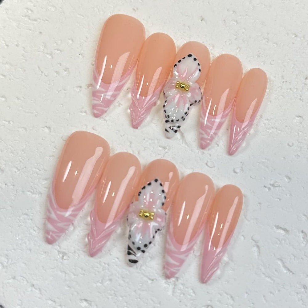 Nude pink romantic daily wear press on nails