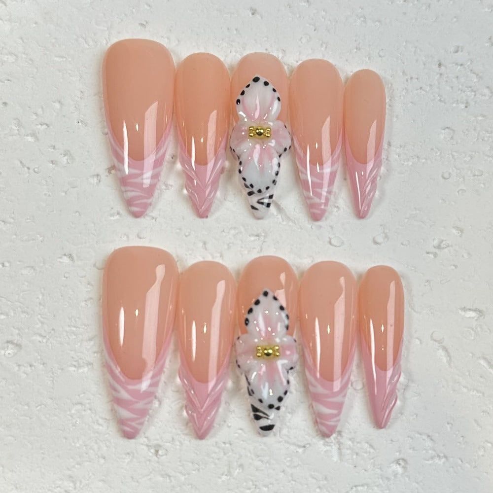 Nude pink romantic daily wear press on nails