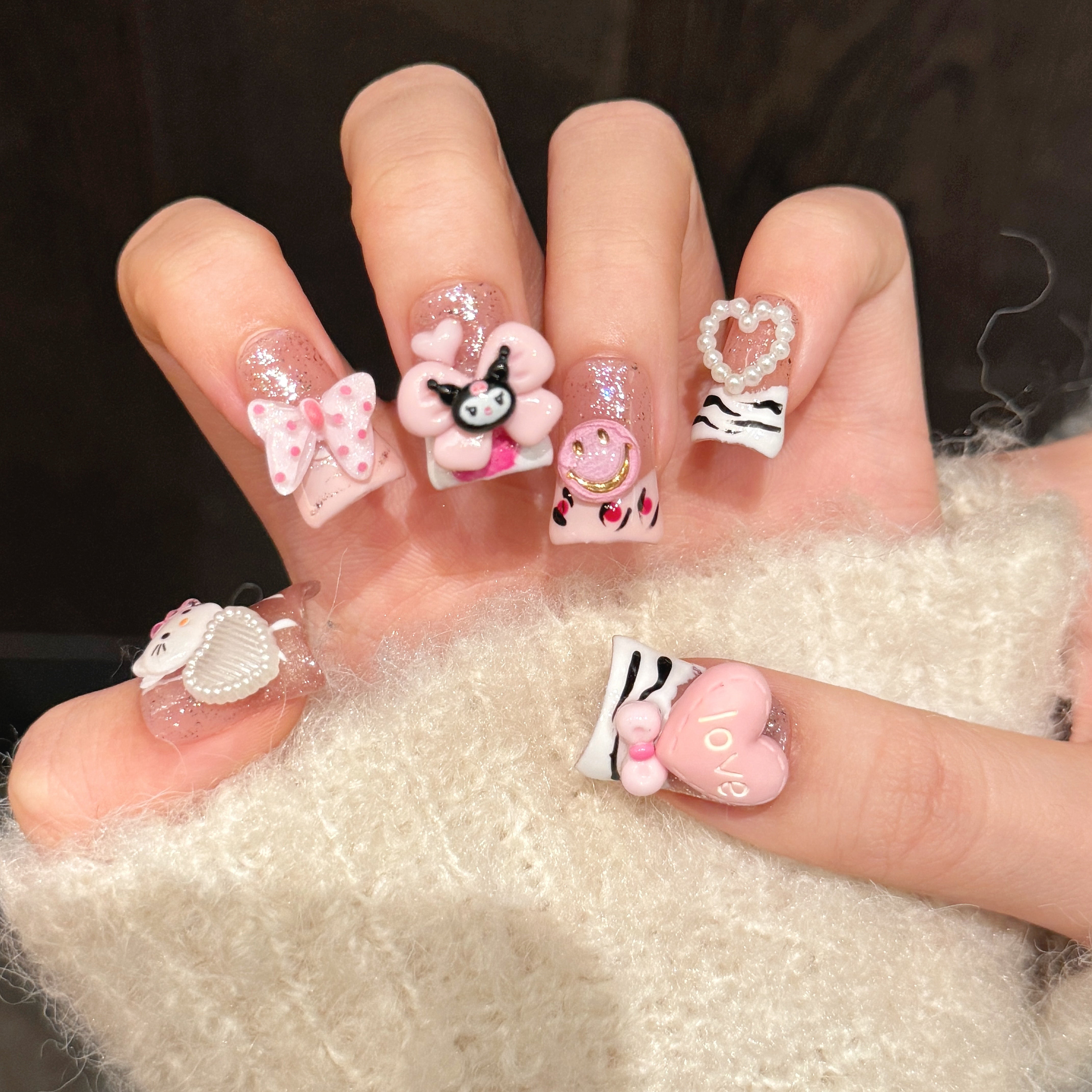 Pink Sweet Cute Style Daily Wearable Nail Art Sticker