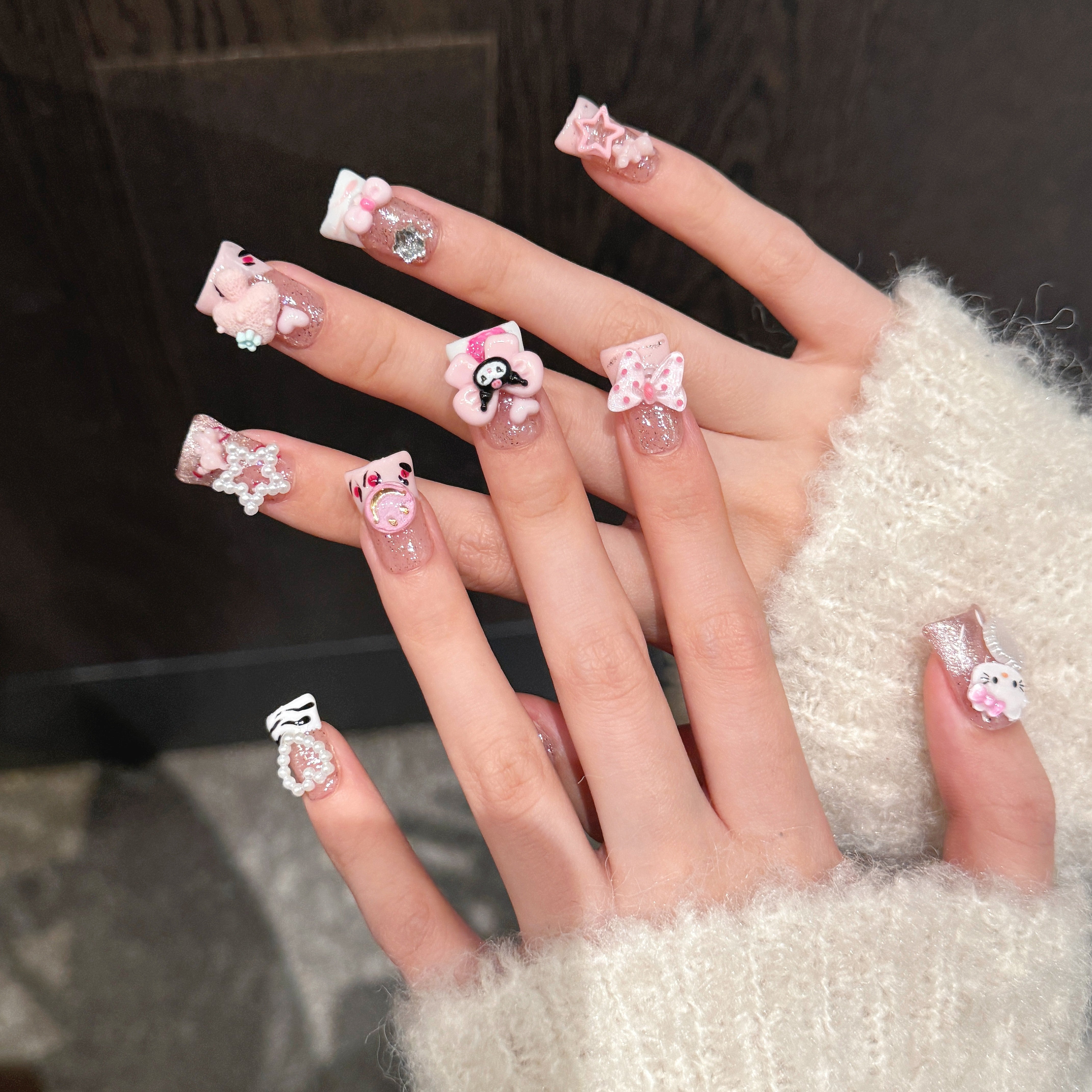 Pink Sweet Cute Style Daily Wearable Nail Art Sticker