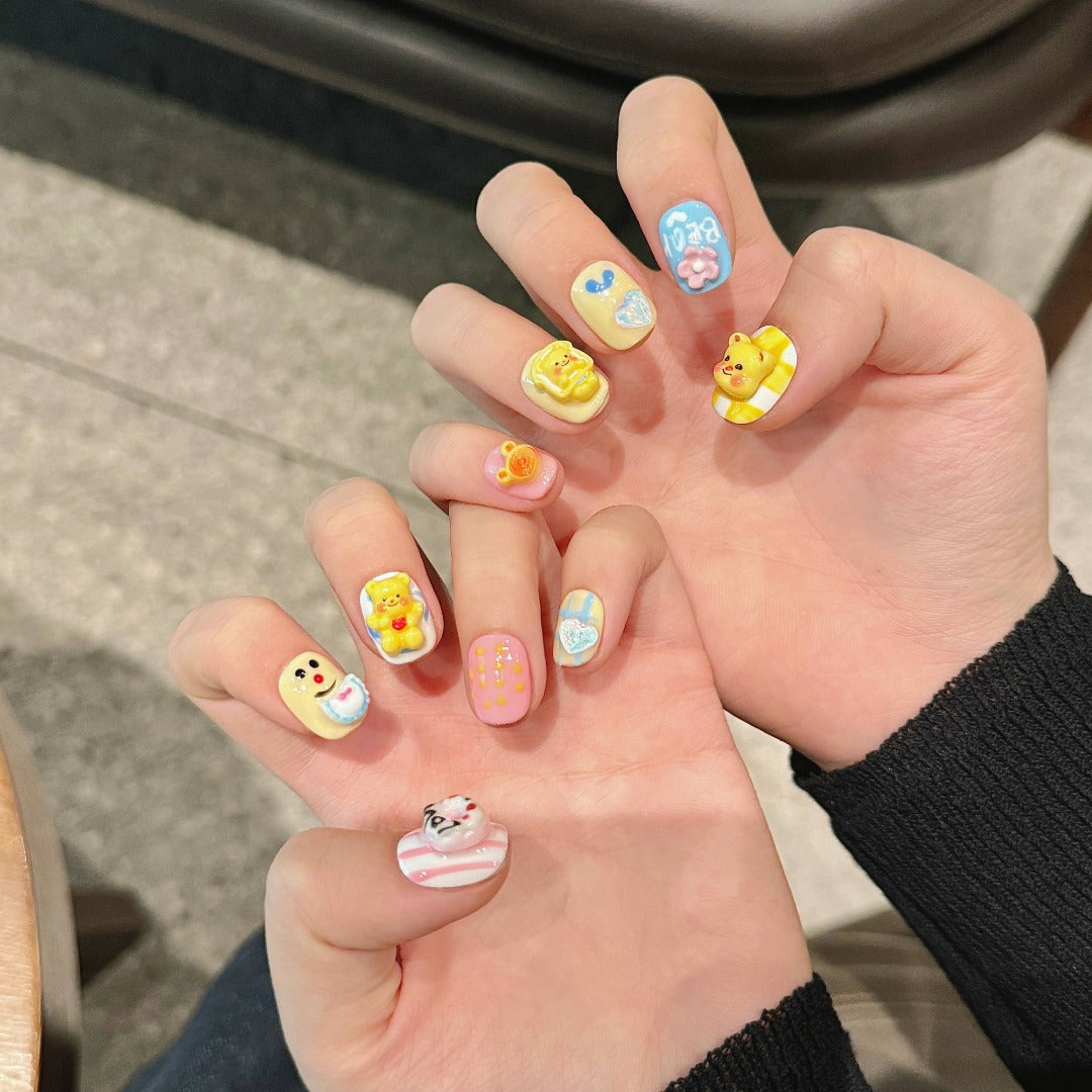 Pastel Color Cute Style Daily Wear Decorative Nail