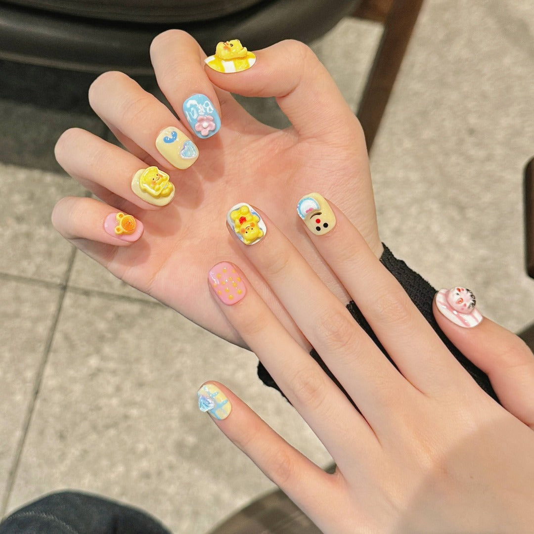 Pastel Color Cute Style Daily Wear Decorative Nail