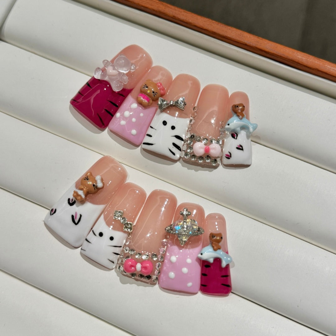 Pastel Sweet Style Daily Wear Press-on Nails