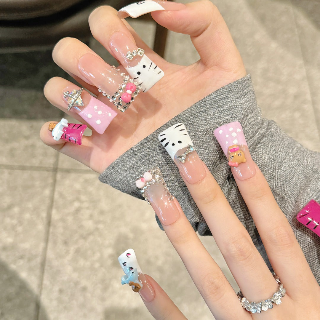 Pastel Sweet Style Daily Wear Press-on Nails