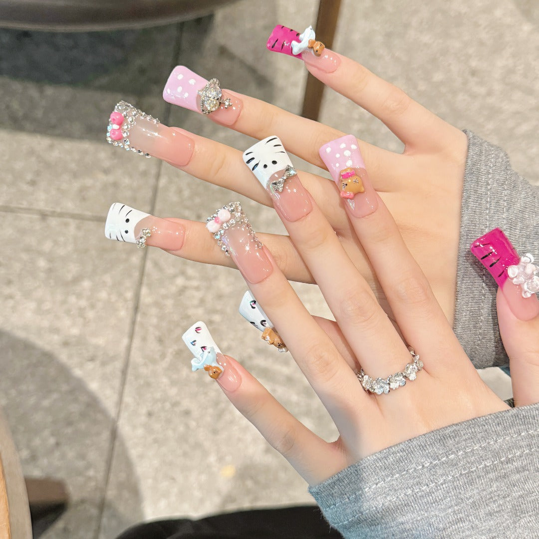 Pastel Sweet Style Daily Wear Press-on Nails