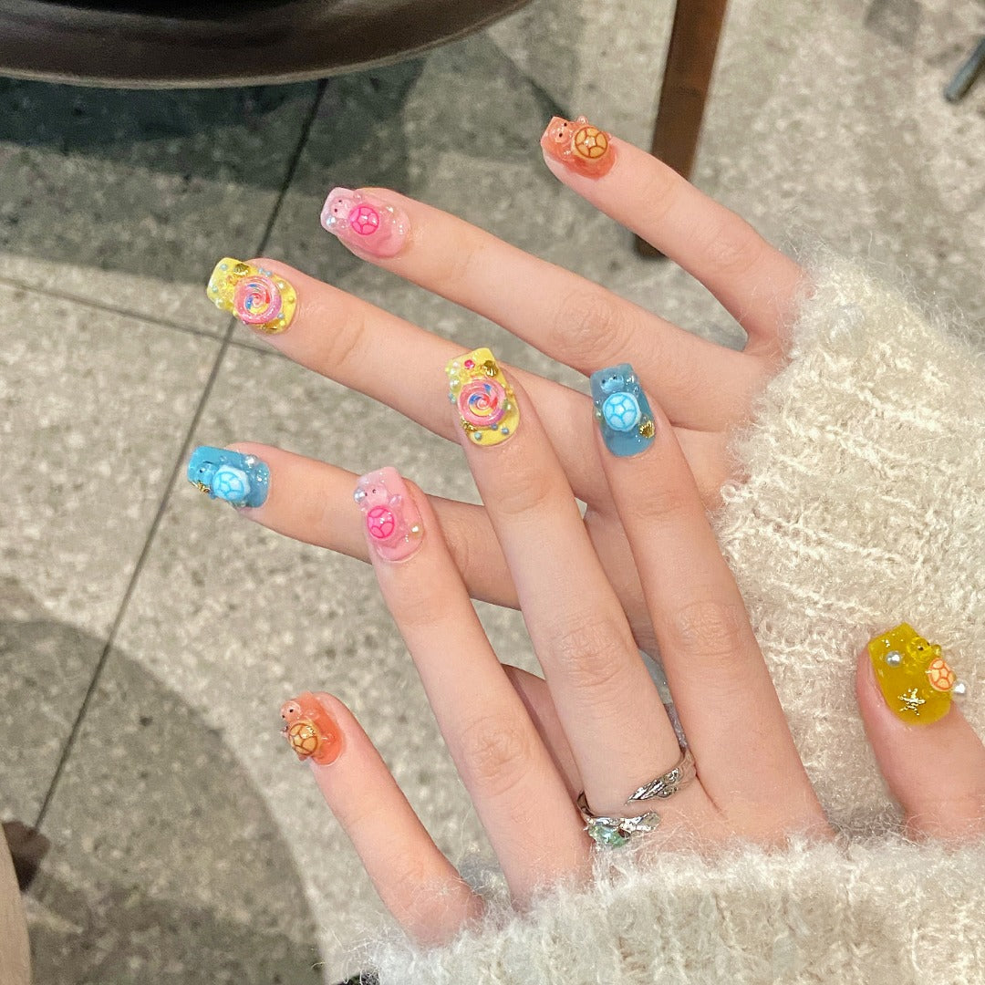 Bright Color Kawaii Style Party Wearable Nail Art