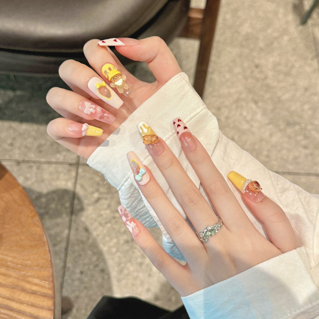 Pastel Color Kawaii Style Casual Wearable Nail Art