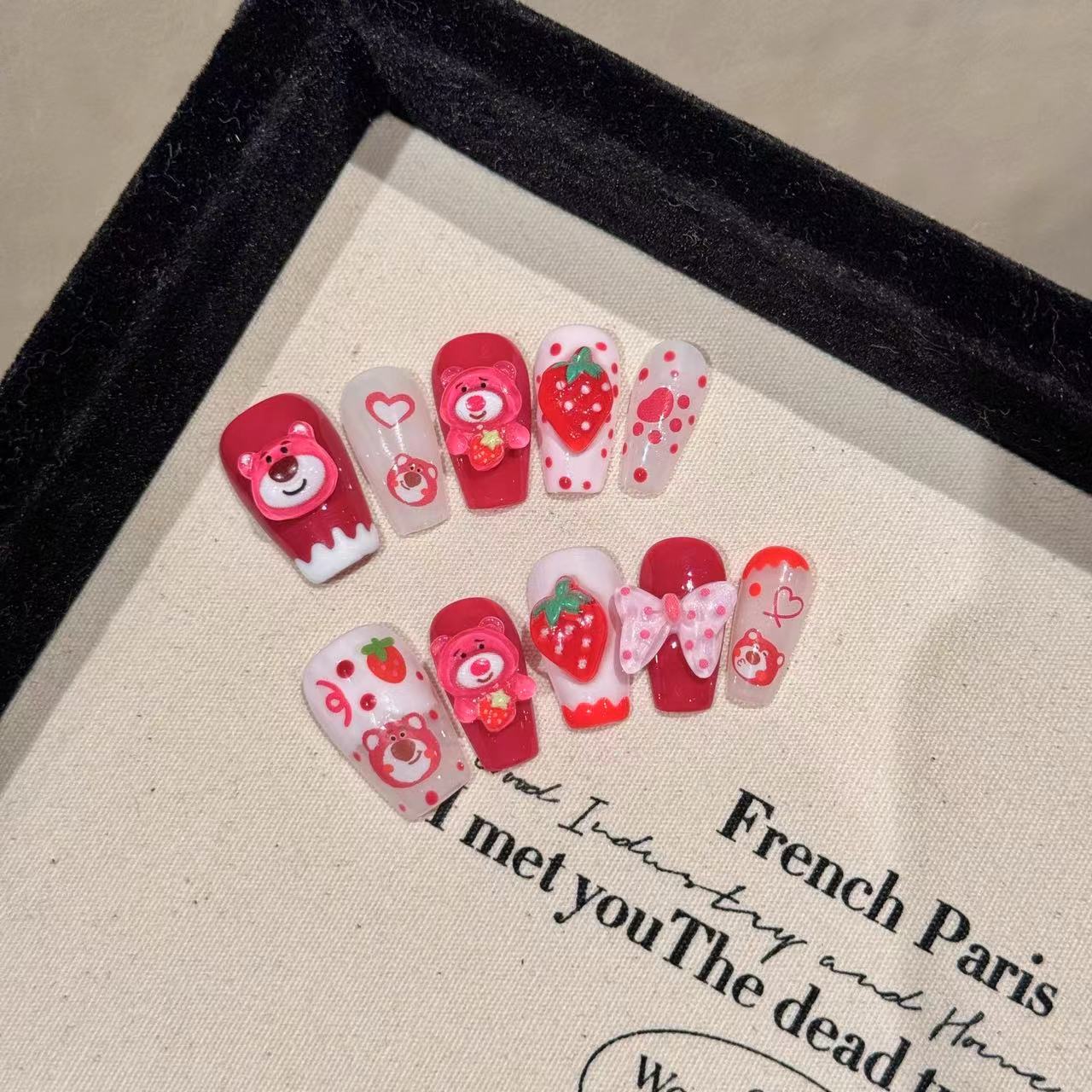 Pink and White Sweet Style Daily Wear Cute Nail Art
