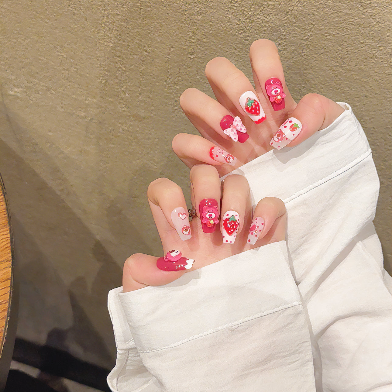 Pink and White Sweet Style Daily Wear Cute Nail Art