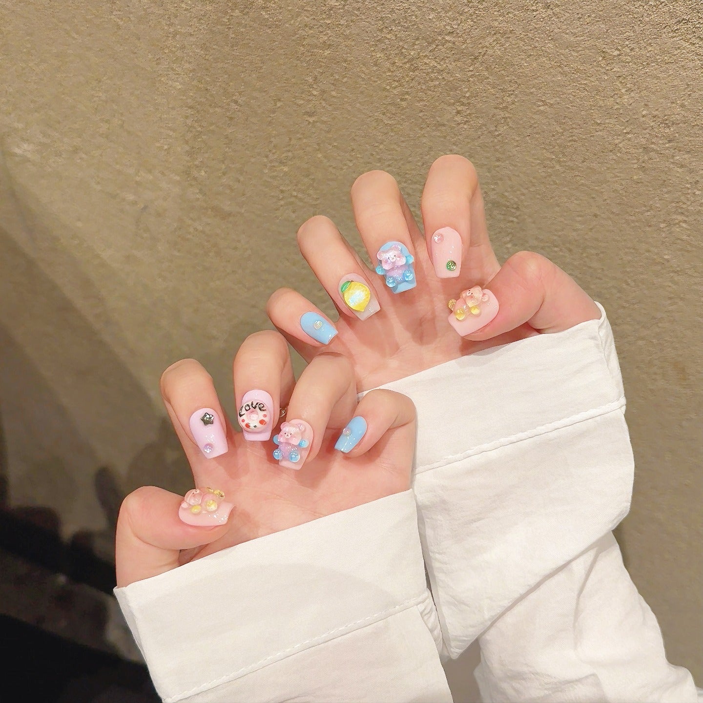 Pastel Sweet Kawaii Daily Wearable Nail Art