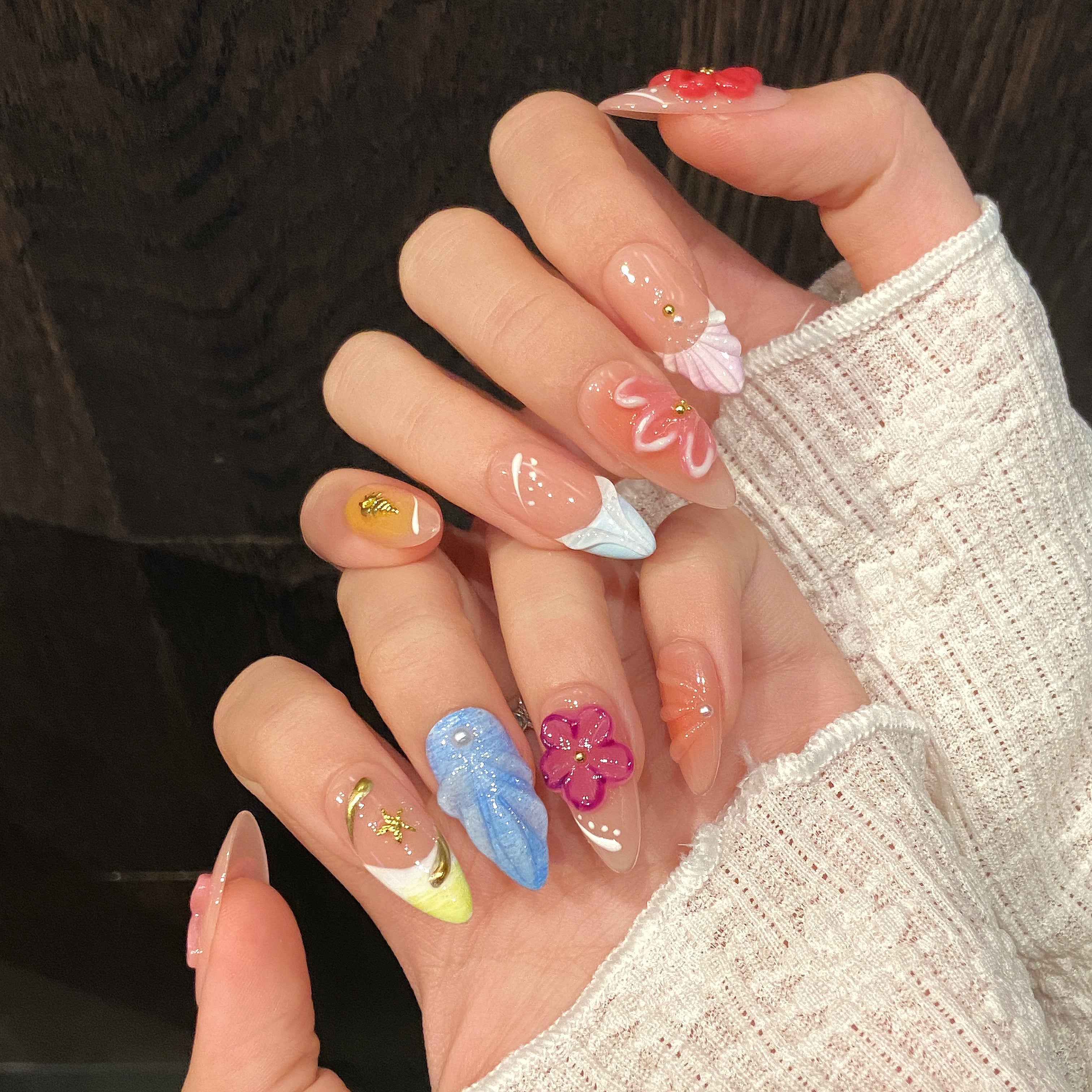 Pastel Color Sweet Style Daily Wear Press-on Nails