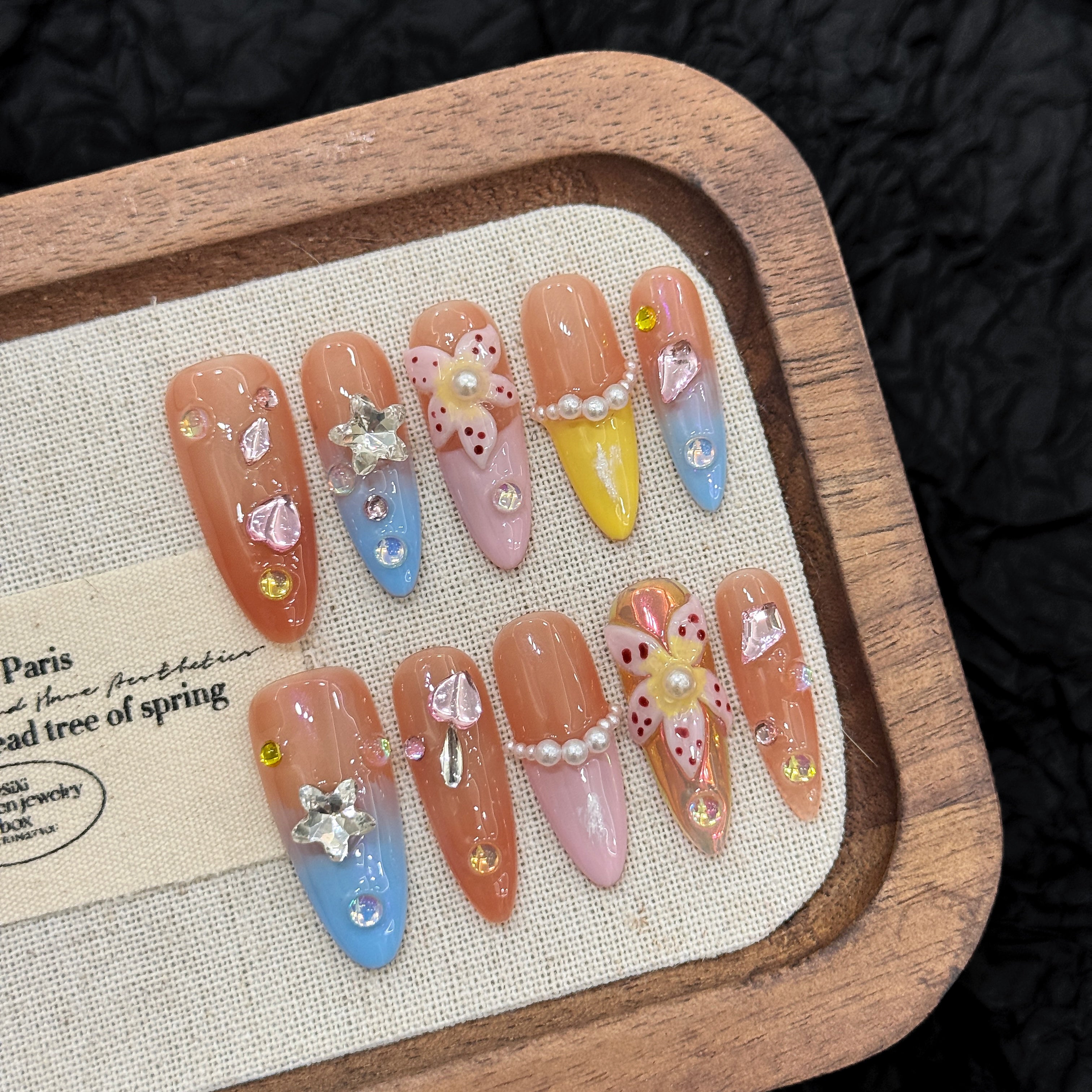 Pastel Color Sweet Style Daily Wear Decorative False Nails