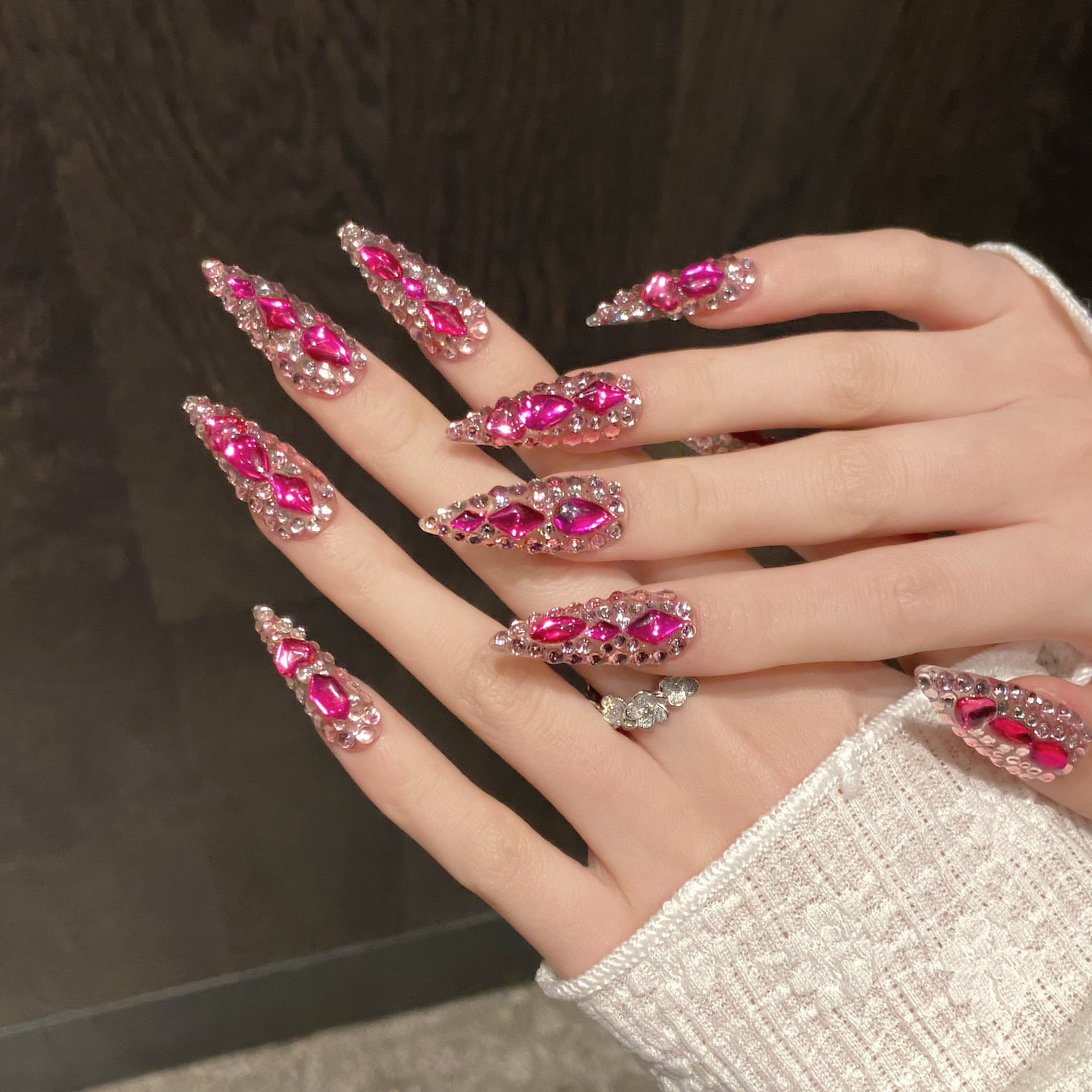 Pink Glamorous Party Wearable Nail Art