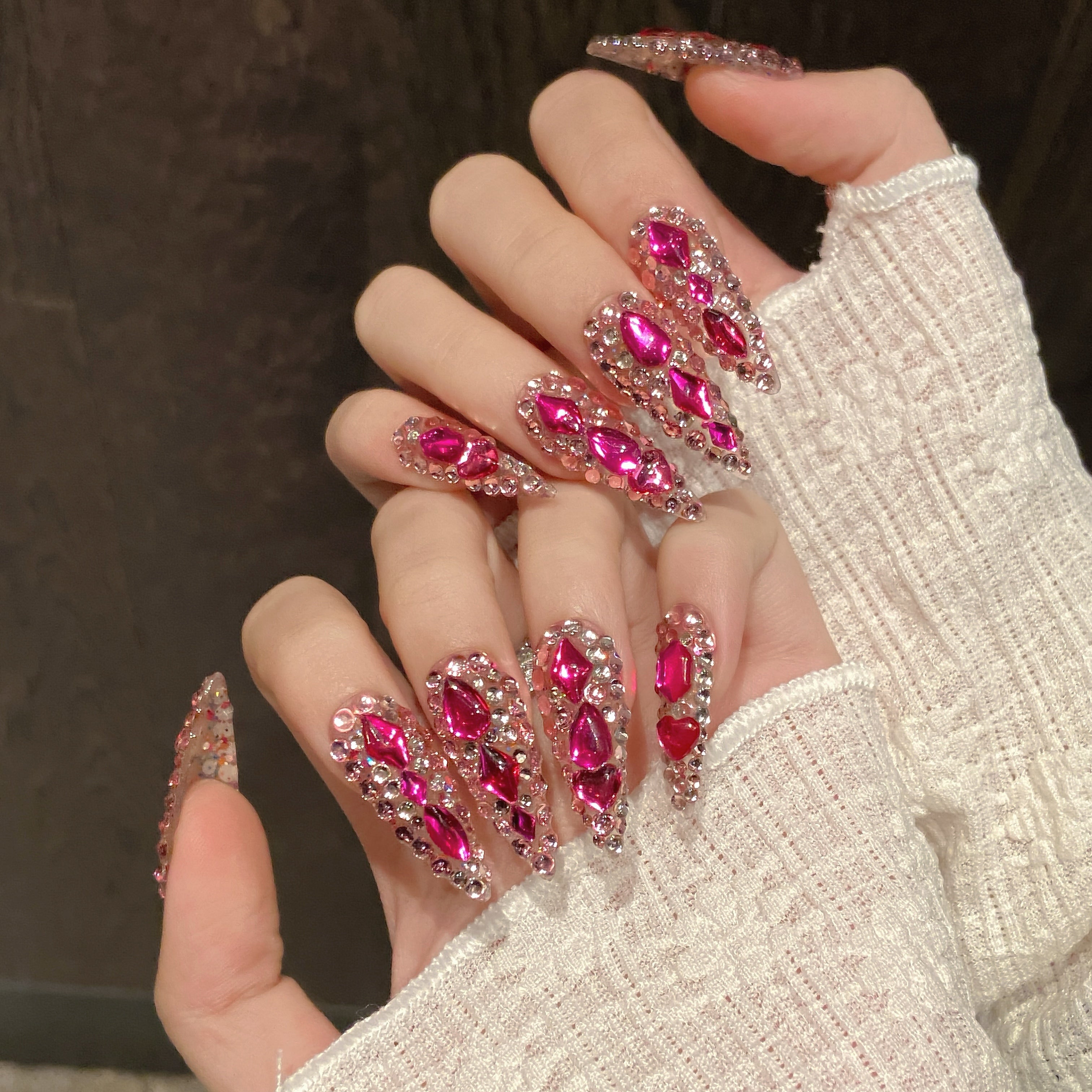 Pink Glamorous Party Wearable Nail Art