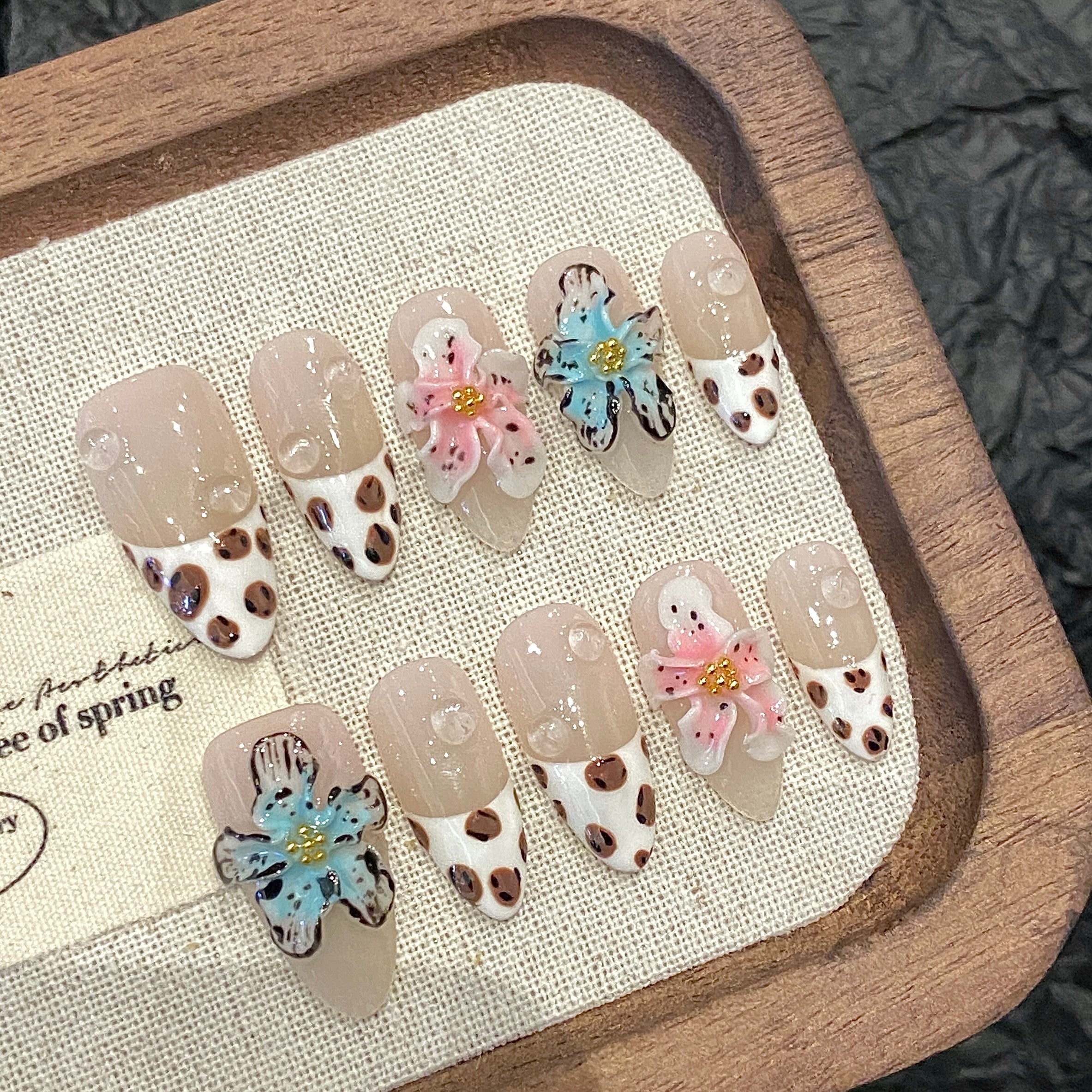 Nude  White Floral Sweet Style Party Wearable Nail Art
