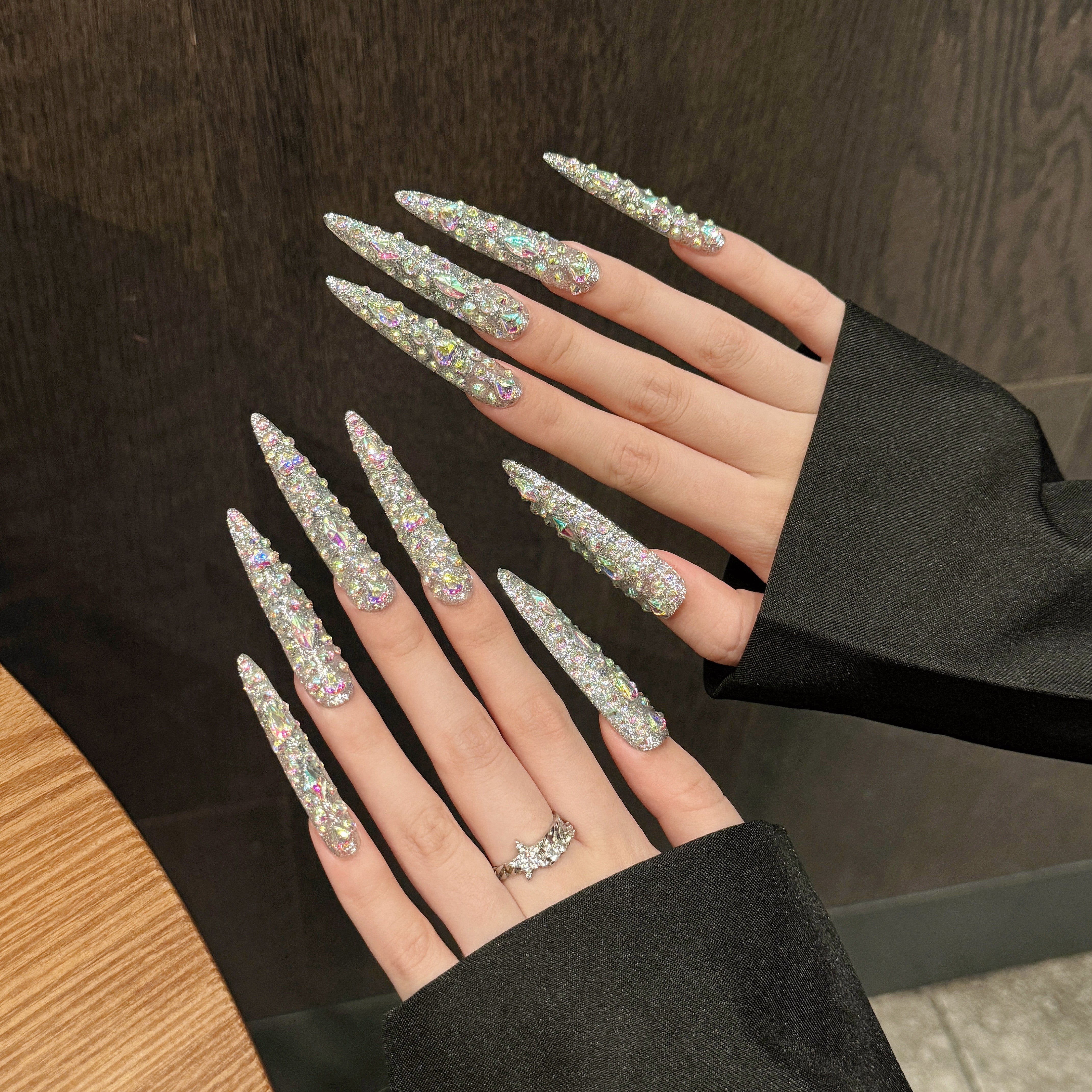 Silver Glamorous Party Wearable Nail Art