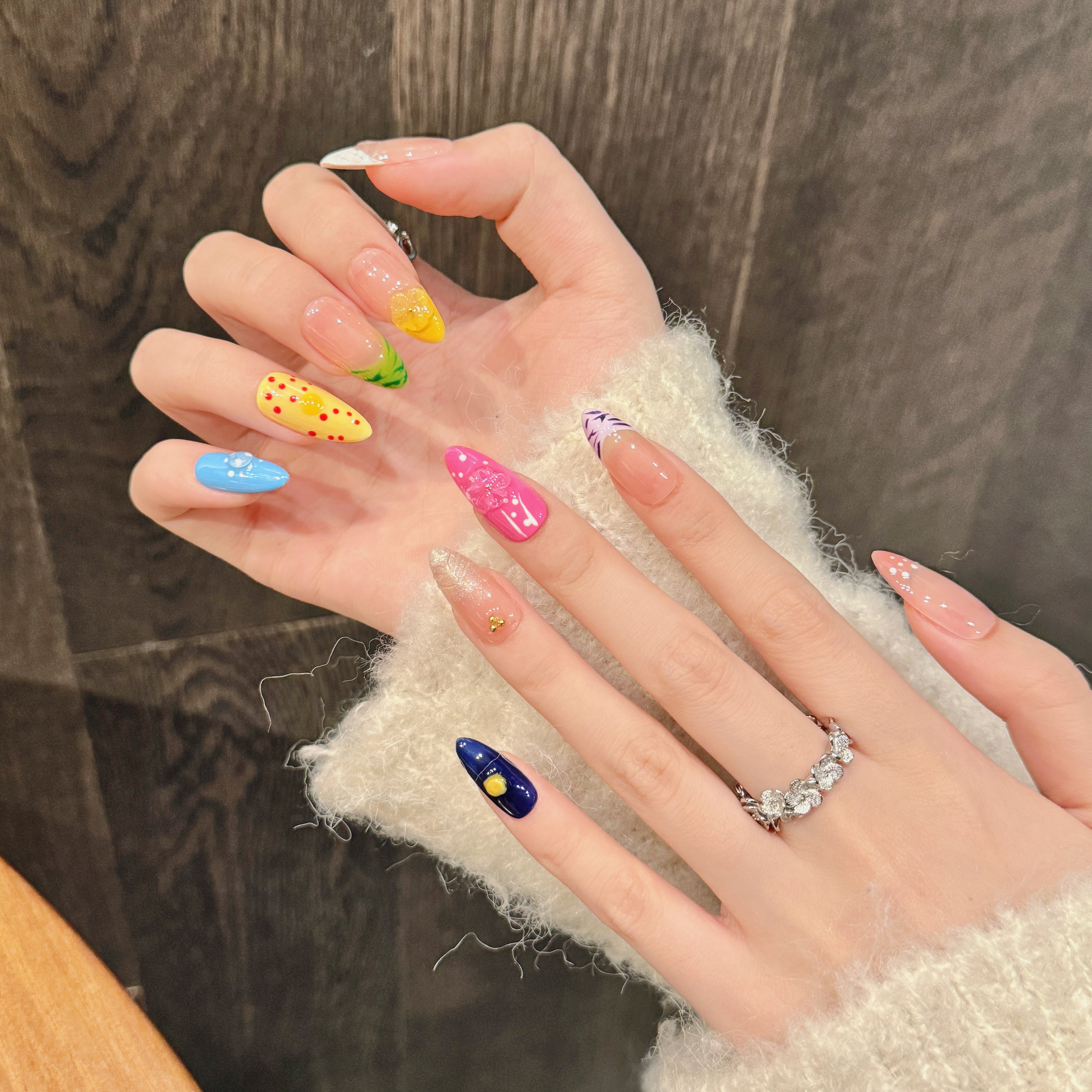 Pastel Color Sweet Style Daily Wear Nail Art