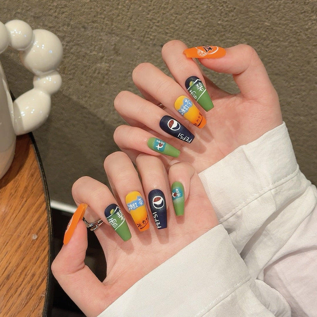 Colorful Retro Pop Culture Party Wearable Nail Art