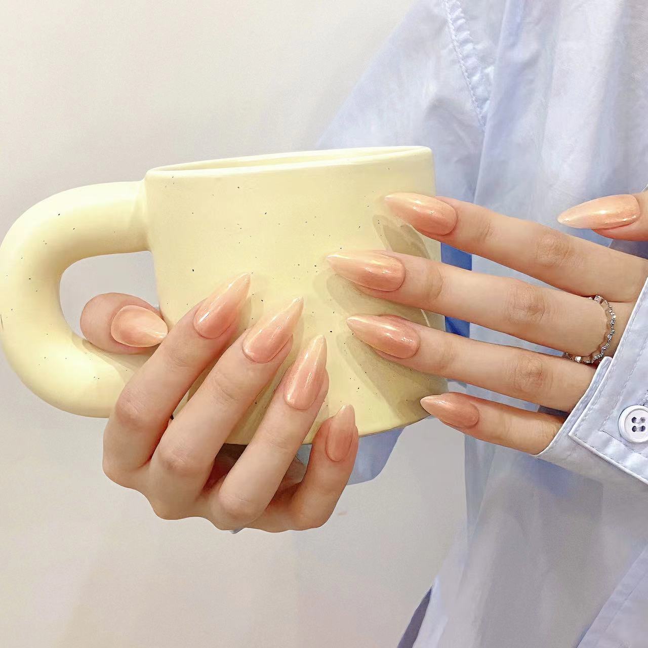 Nude - colored Elegant Daily Wear Press - on Nails