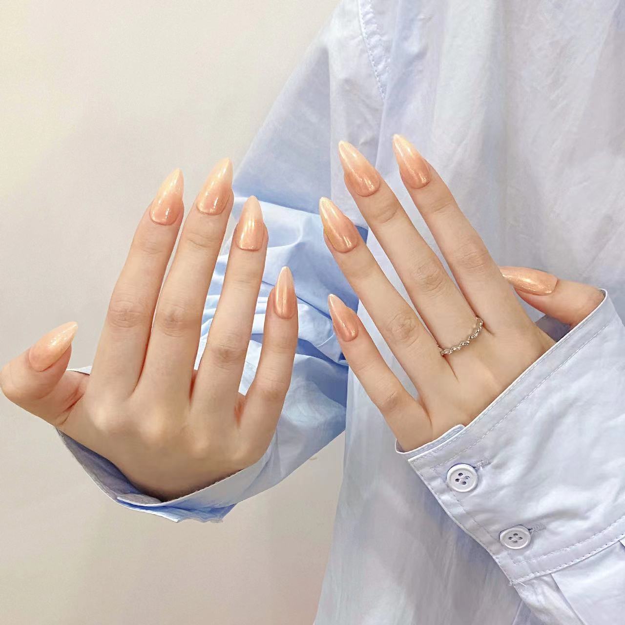 Nude - colored Elegant Daily Wear Press - on Nails