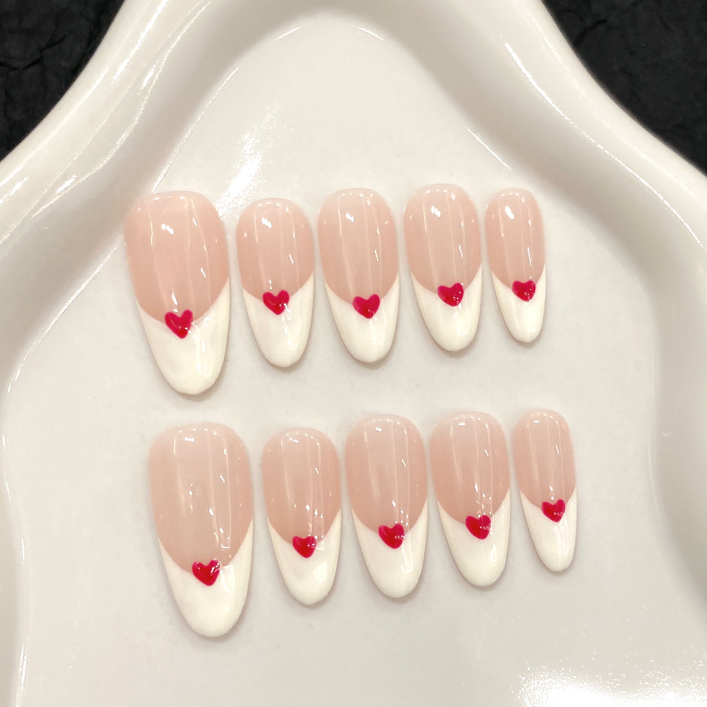 Pink and White Sweet Valentine's Day Wearable Nail Art