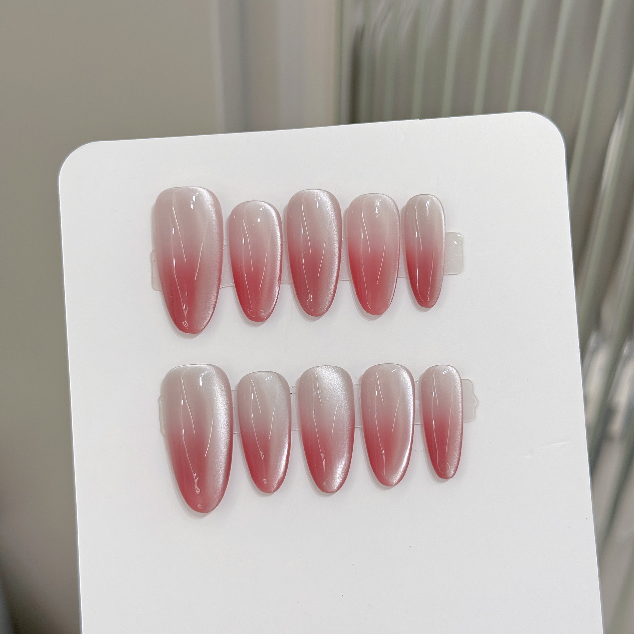 Pink Gradient Sweet Style Daily Wear Press - On Nails
