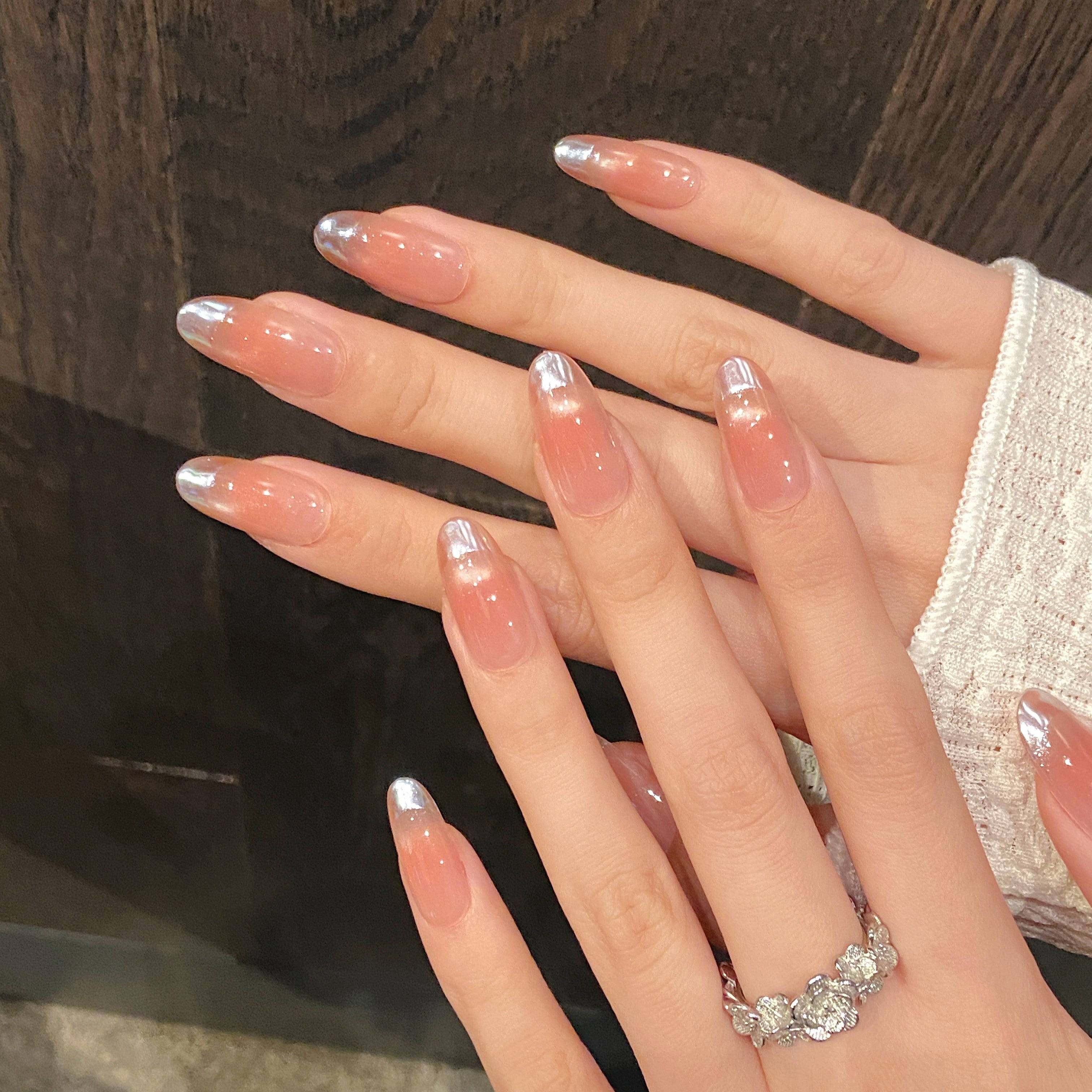 Peach - Toned Elegant Style Daily Wear Press - On Nails