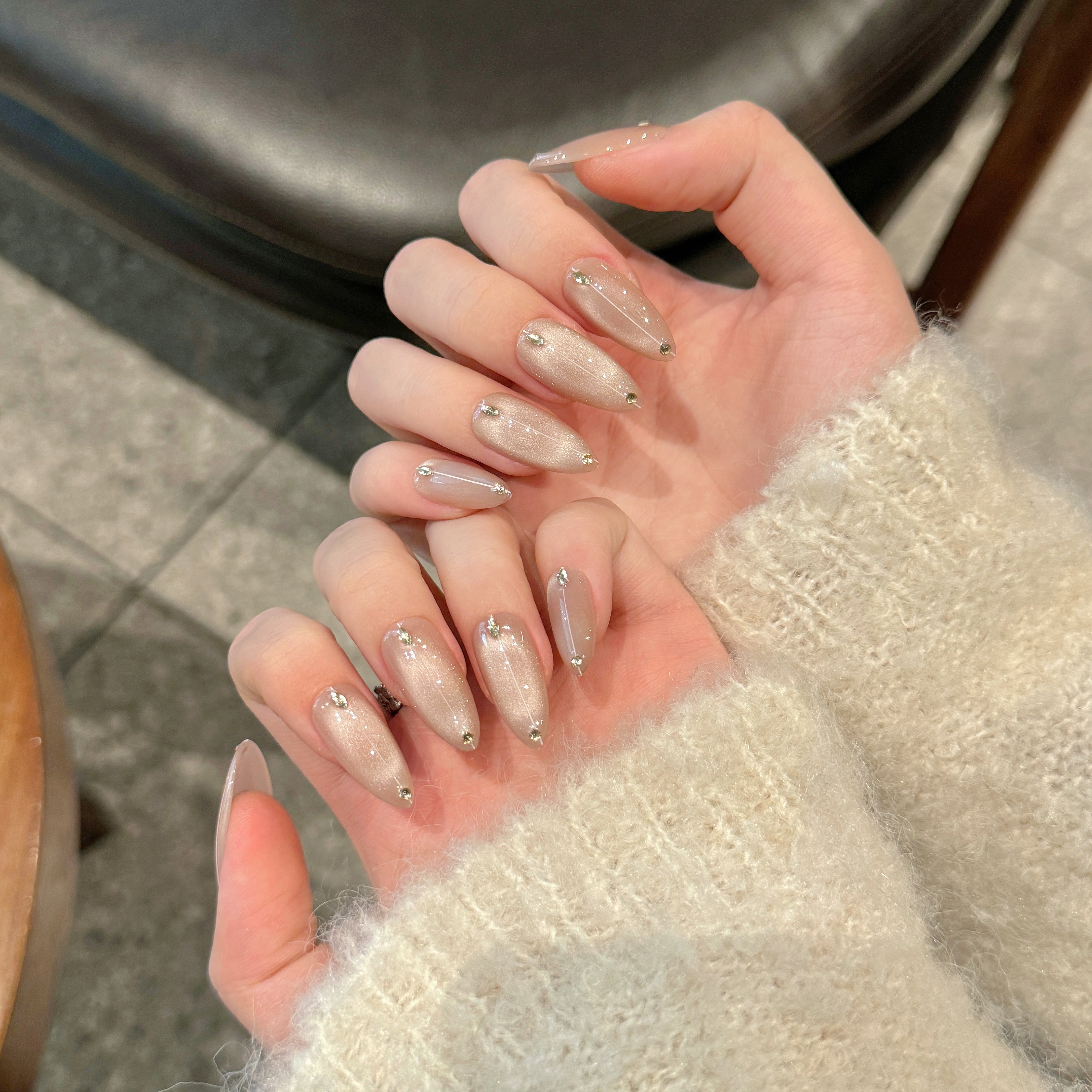 Nude & Sparkling Elegant Daily Wear Press - On Nails