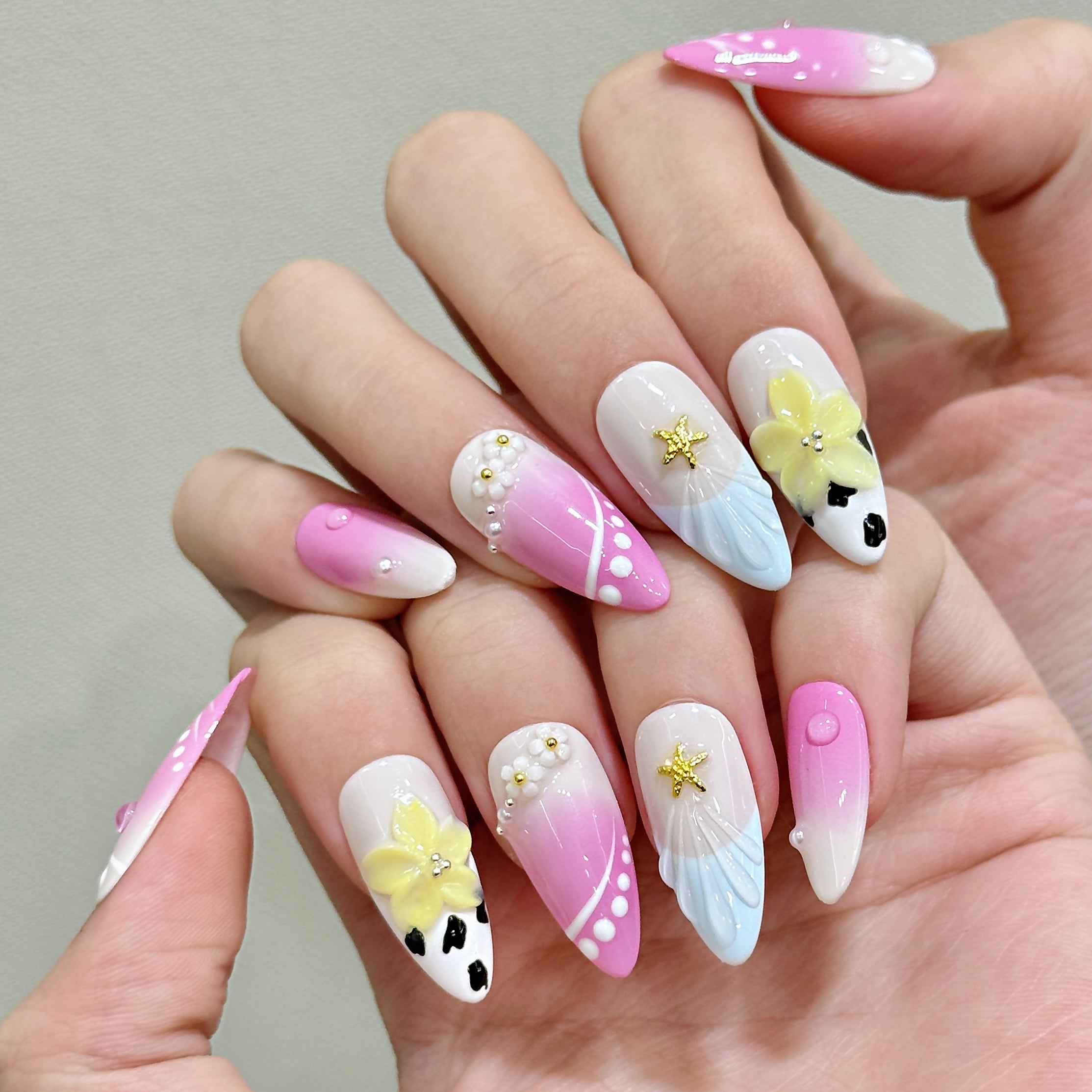Pastel Color Kawaii Style Party Wearable Nail Art