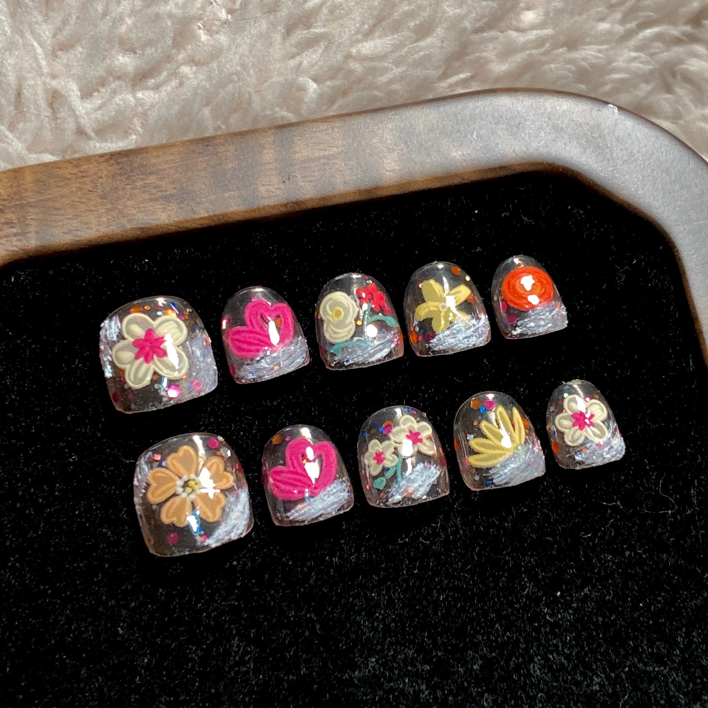 Multicolor Charming Daily Wearable False Nails Children's nails