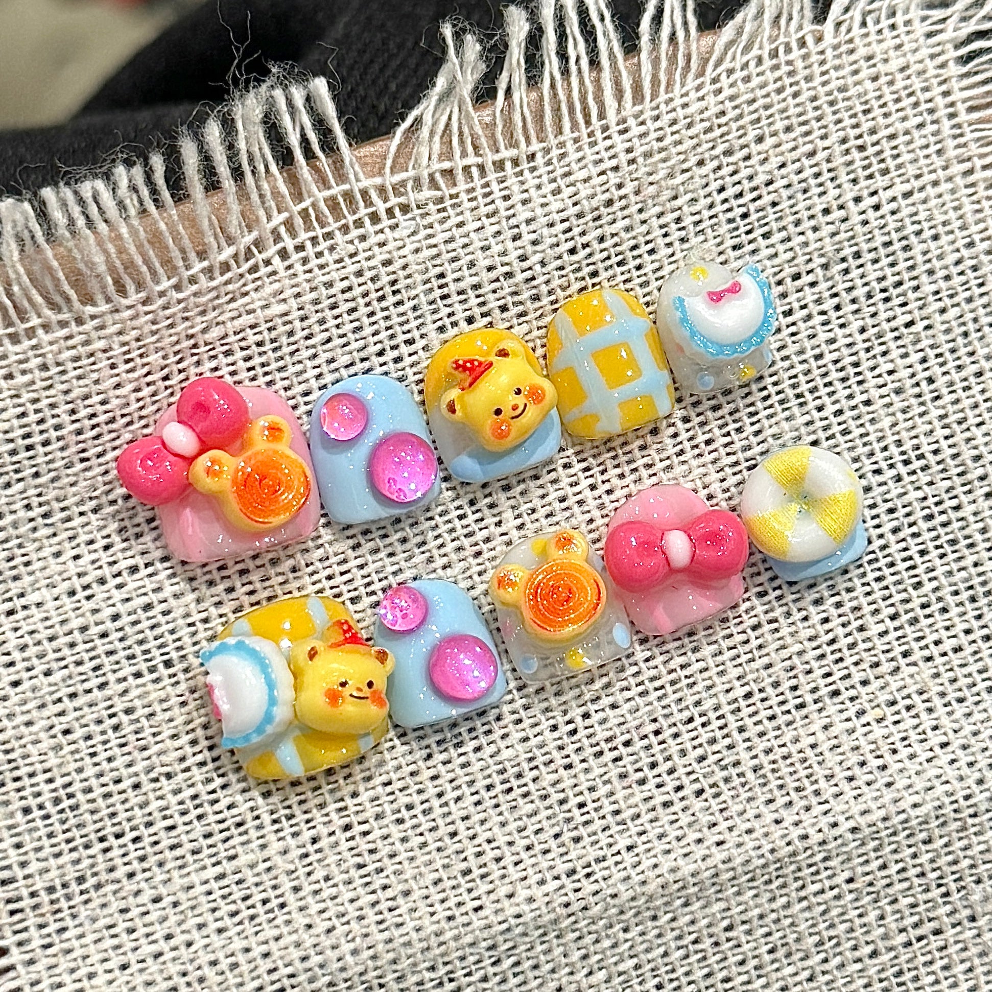Pastel Color Kawaii Style Party Wearable Nail Art Children's nails
