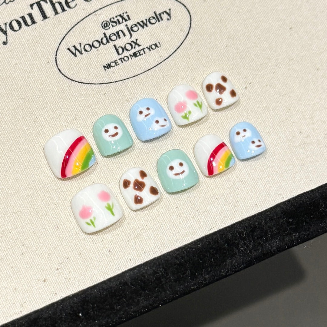 Pastel Colors Kawaii Style Daily Wear Decorative Nail Art Children's nails
