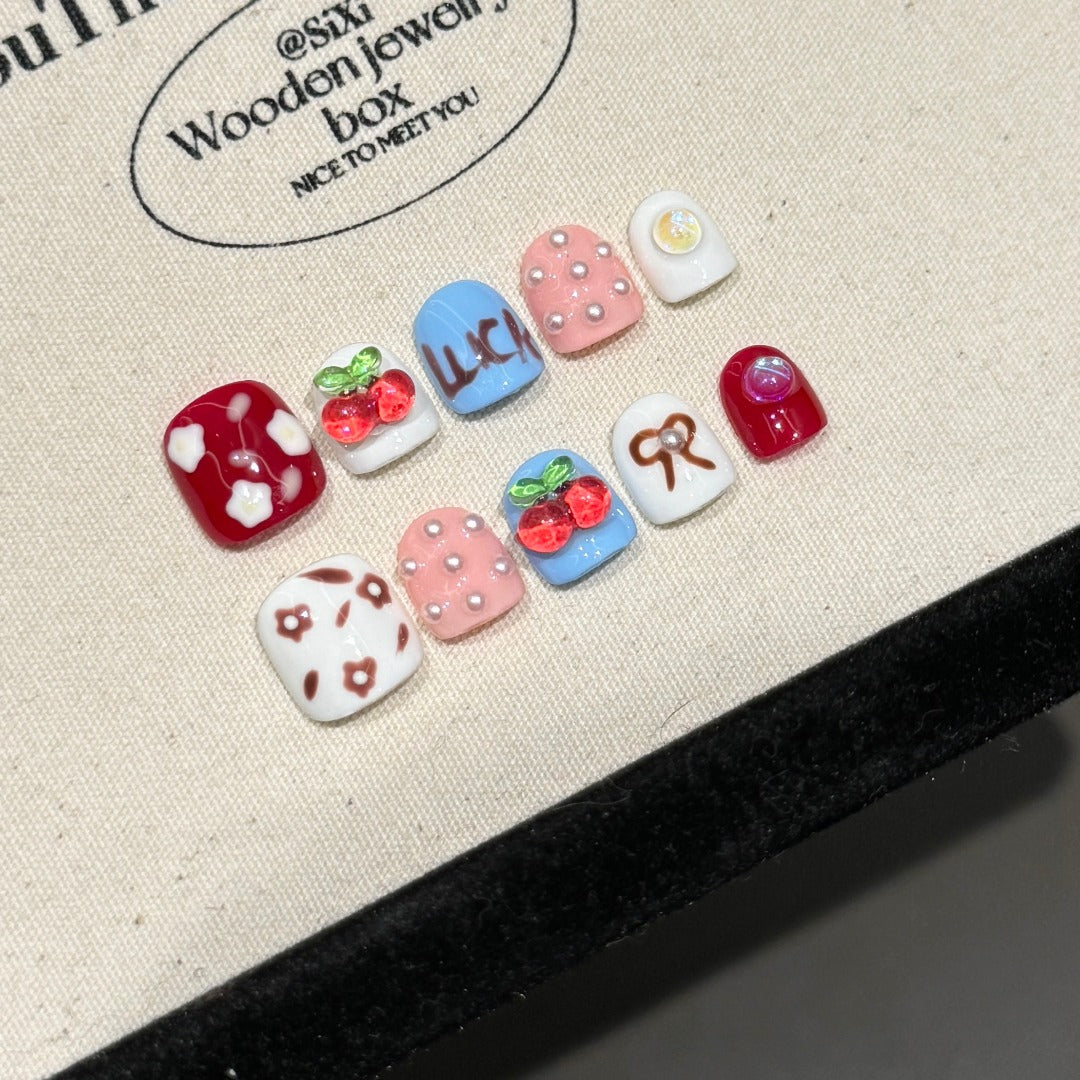 Colorful, Cute, and Playful: Summer Festival Wearable Nails Children's nails