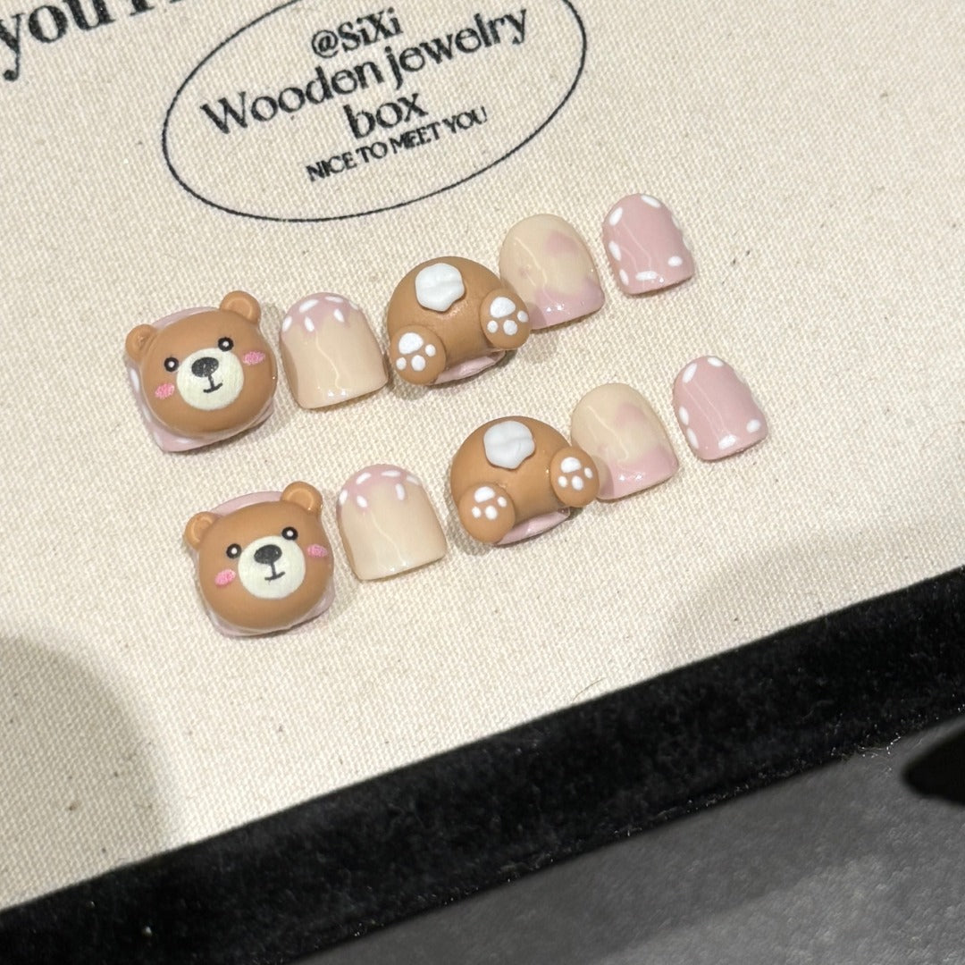 Pastel Color Kawaii Style Daily Wear Adhesive Nail Art Children's nails
