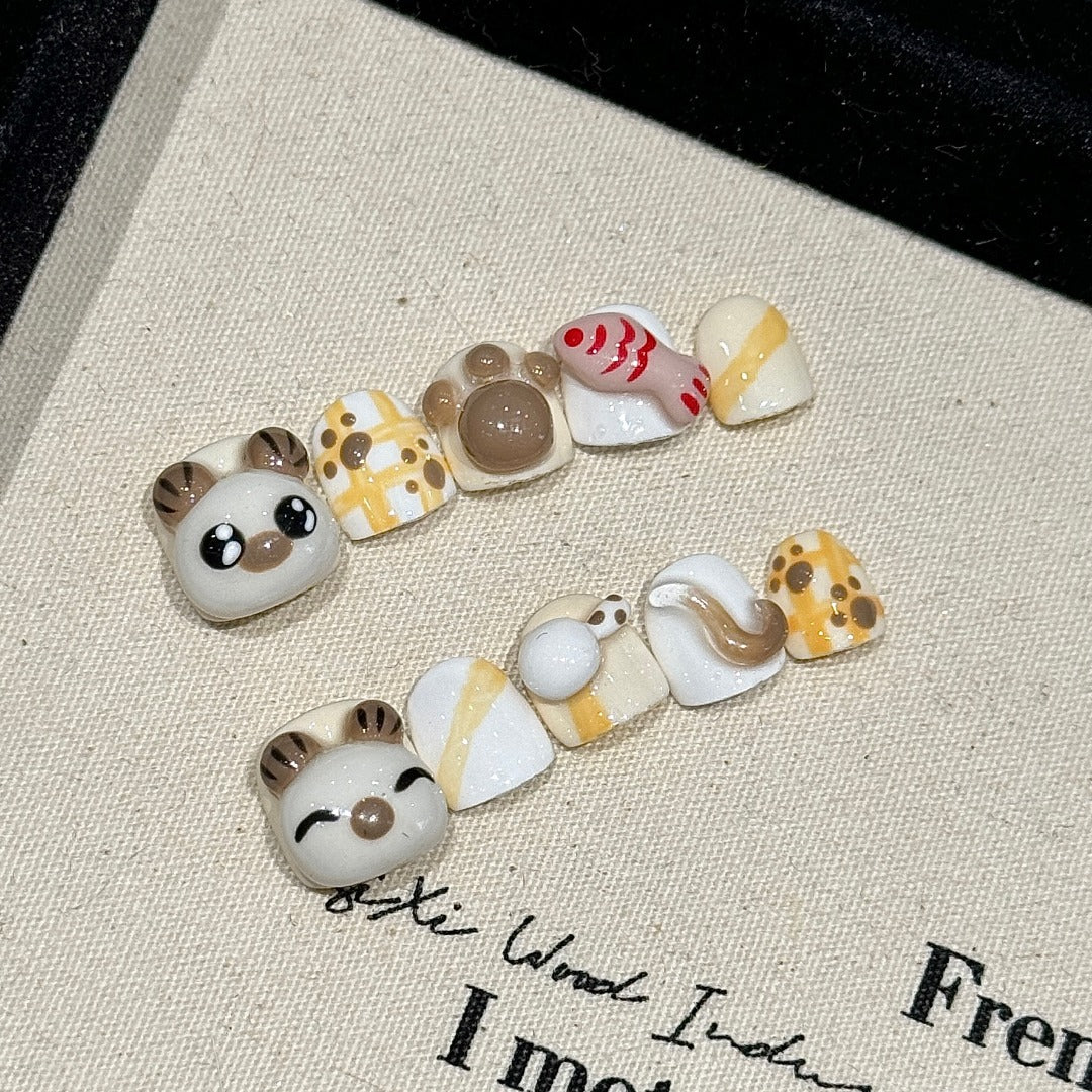 Light color cute style daily use nail art Children's nails