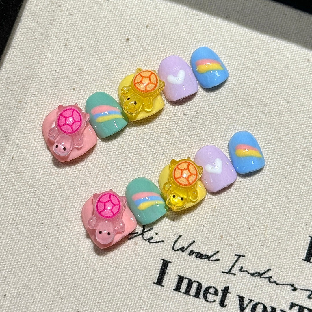 Pastel Color Kawaii Style Daily Wear Nail Art Stickers Children's nails