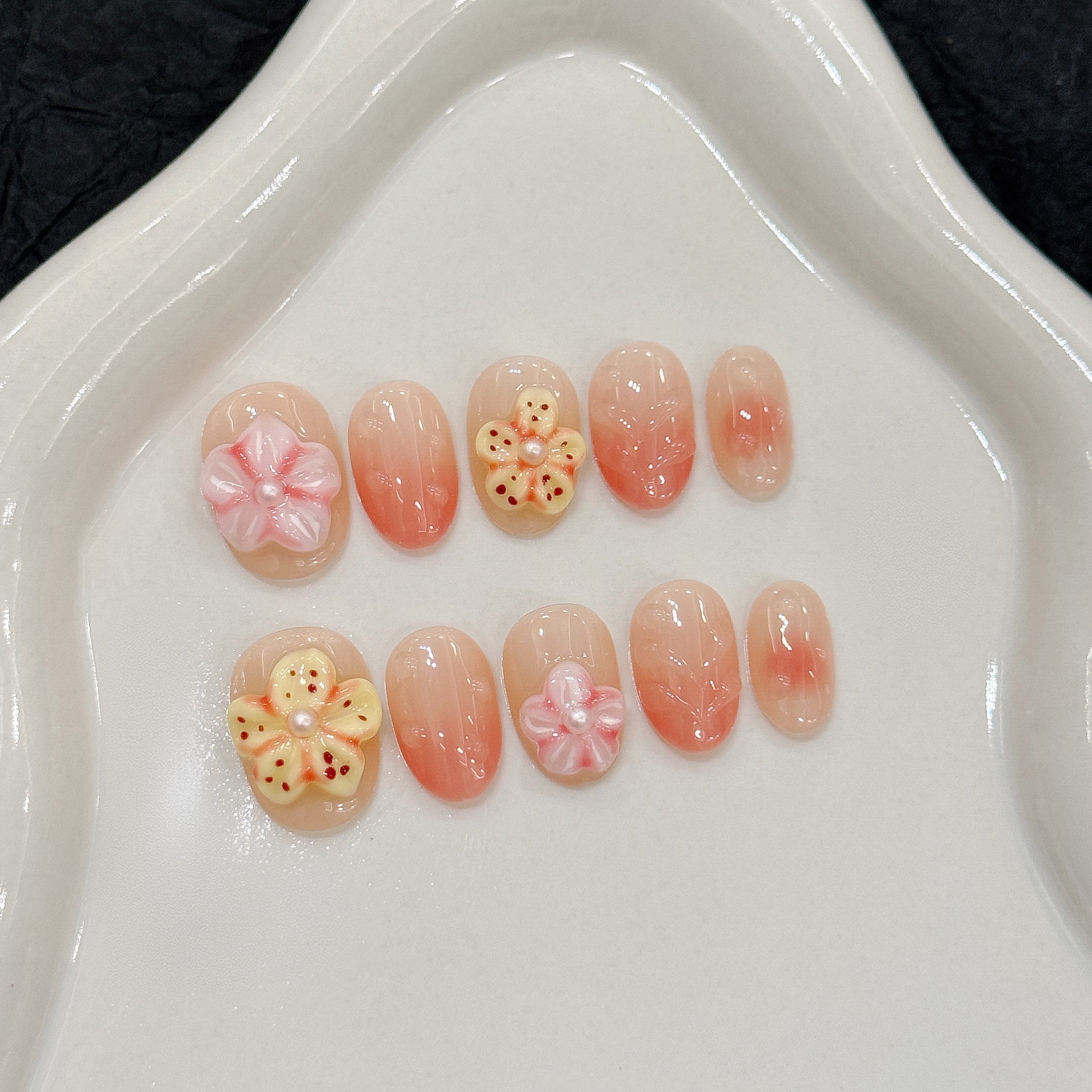 Pastel Sweet Style Daily Wear Press - On Nails